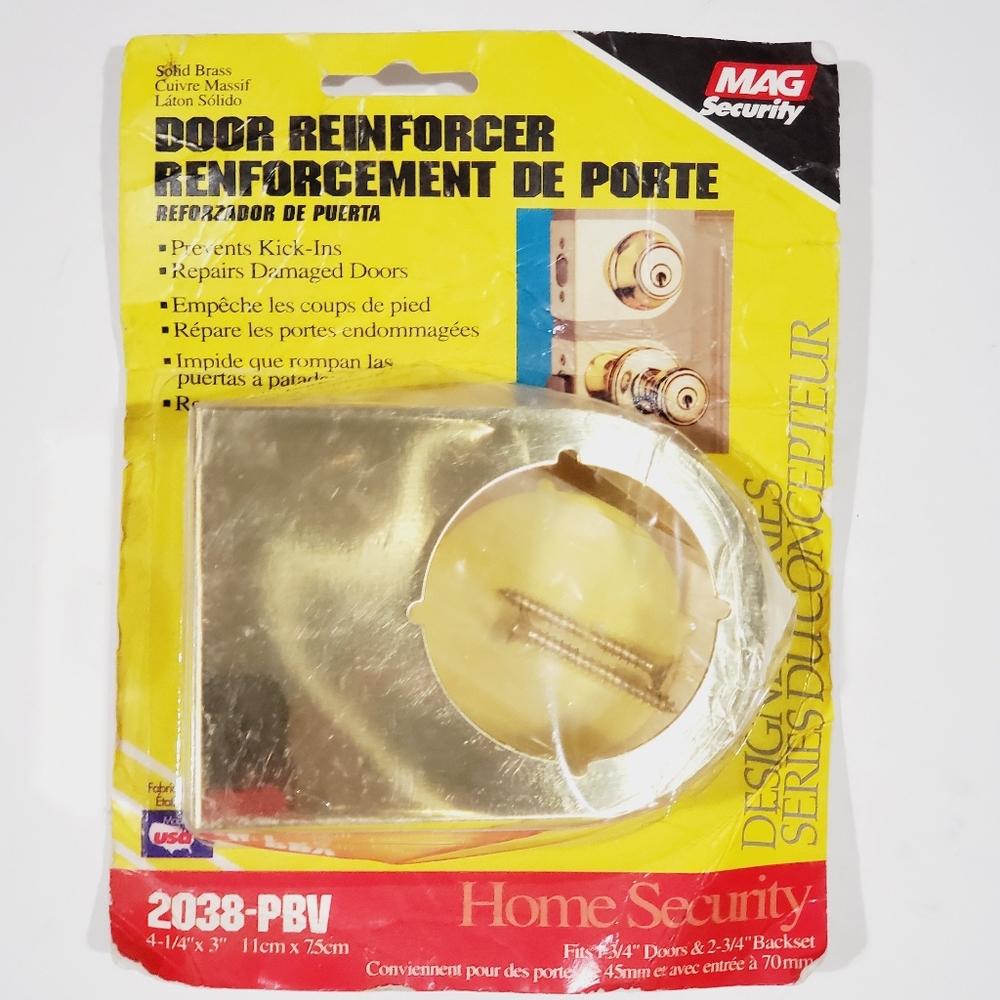 Mag Security Door Reinforcement 2038-PBV Designer Series Home Safety Repairs NWT